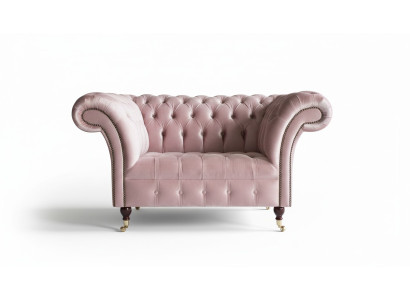 Sofá sillón Chesterfield de diseño sofá tapizado de lujo textil Sofás 1 asiento #133