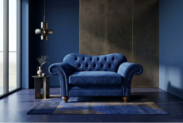 Sofá Chesterfield de diseño Sillón Sofá Acolchado de lujo Textil Sofá de 1 plaza #132
