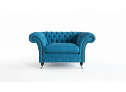 Sofá de diseño Chesterfield Sillón Sofá Tapizado Textil Sofás de un solo asiento Sillón de orejas