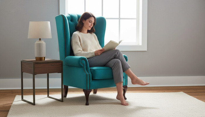 Chesterfield sillón orejero sofás tapizados Silla clásica de alta gama #201