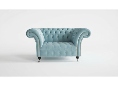 Sofá de diseño Chesterfield Sillón Cojín de tela de lujo 1 plaza #145