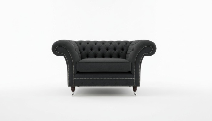 Chesterfield sillón sofá de televisión de un asiento tejido tela sofás tapizados