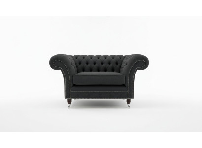 Chesterfield sillón sofá de televisión de un asiento tejido tela sofás tapizados