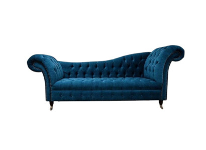 Chaiselounge banco asiento tumbona salón barroco rococó modernista clásico Azul Nuevo