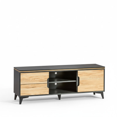 Mueble de televisión Gappa, mesa de televisión, gabinete de televisión, colección moderna de sala de estar, nogal.