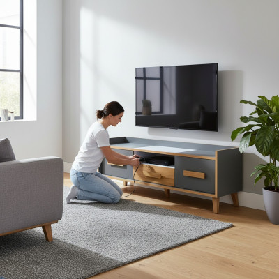 Mueble de televisión para habitación juvenil o sala de estar de la colección de paredes para la sala de estar.