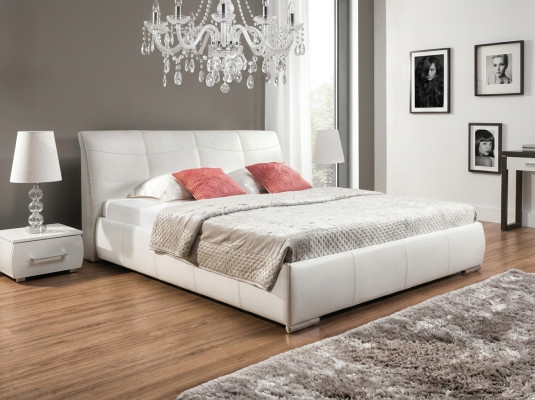Cama tapizada camas cama acolchado cuero textil diseñador hotel doble lujo