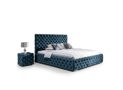 Chesterfield Tapizado Terciopelo Doble Cama de Lujo Diseño Camas Dobles