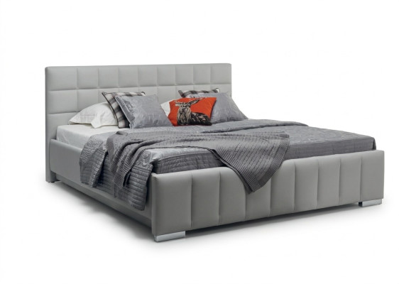 Cama doble de lujo de alta calidad con diseño acolchado de cuero para hoteles de matrimonio.