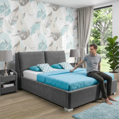 Diseño cama dormitorio camas textil cuero hotel lujo tapizado matrimonio doble