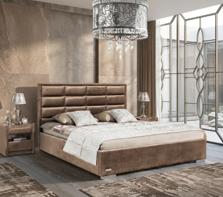 Cama de diseñador Dormitorio Camas Textil Cuero Hotel Lujo Terciopelo Tapizados