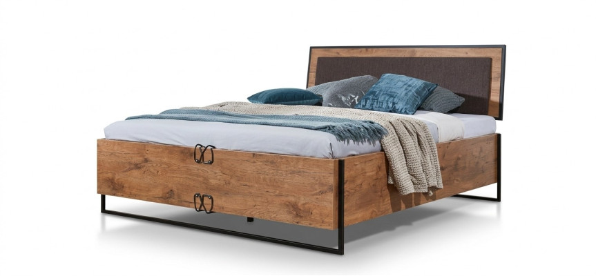 Cama tipo loft de madera camas de diseñador tapizado de cuero textil tela Hote 140 160 180