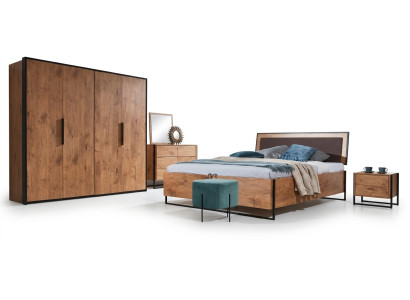 Juego de dormitorio completo Cama Armario Cómoda Mesita de noche