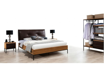 Cama Madera Loft Diseñador Camas Tapiz Cuero Textil Tela Hote 140 160 180 x 200