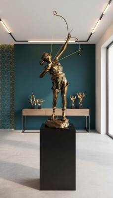 Diosa Diana Arco Flecha XXL Estatua Diseñador Escultura Figura Estatuas Decoración