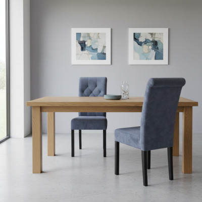4x Set de sillas Chesterfield Asiento Acolchado Conjunto de sillas de comedor Cuero con respaldo
