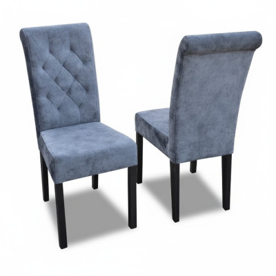 4x Set de sillas Chesterfield Asiento Acolchado Conjunto de sillas de comedor Cuero con respaldo