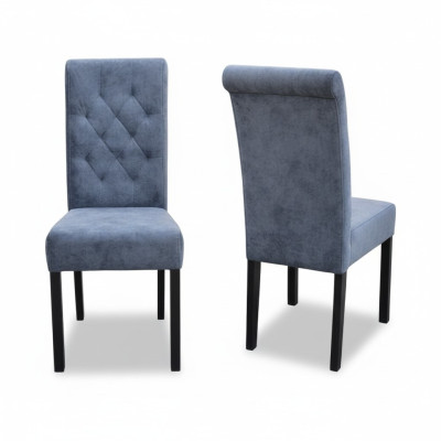 Sofá Chesterfield azul con 8 sillas, sillas de diseño, muebles modernos de asiento