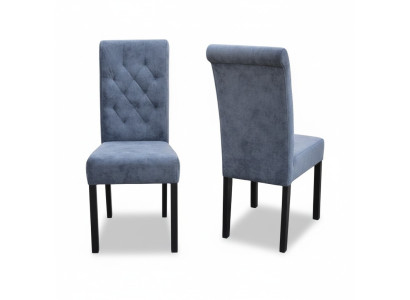 Sofá Chesterfield azul con 8 sillas, sillas de diseño, muebles modernos de asiento