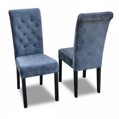 6x Conjunto de sillas Chesterfield, juego de asientos tapizados para sillas de comedor de cuero con respaldo.