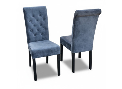 6x Conjunto de sillas Chesterfield, juego de asientos tapizados para sillas de comedor de cuero con respaldo.