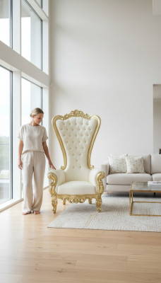 Trono Silla Tapizado Real Chesterfield Terciopelo 1 Plaza Estilo Antiguo Sillones