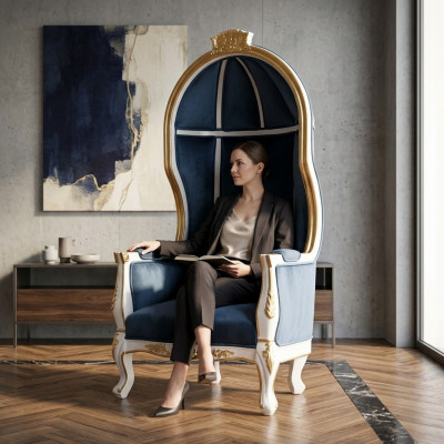 Trono Sillón Real Tapizado Chesterfield De terciopelo 1 plaza Estilo antiguo Sillas