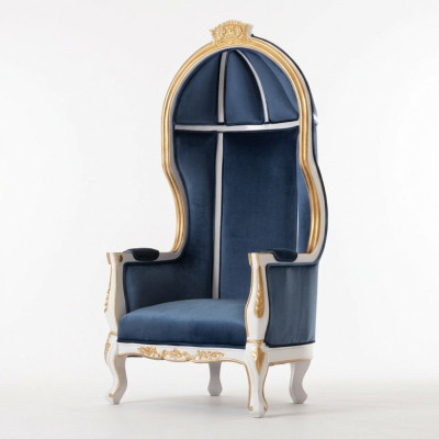 Trono Sillón Real Tapizado Chesterfield De terciopelo 1 plaza Estilo antiguo Sillas