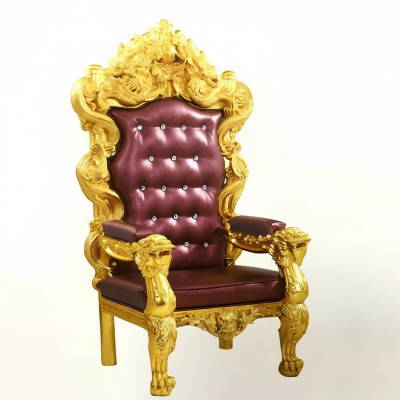 Trono Silla Real Chesterfield de terciopelo 1 plaza de estilo antiguo sillón