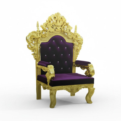 Chesterfield trono silla real de terciopelo tapizado estilo antiguo para 1 persona.