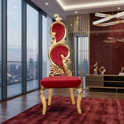 Trono Silla Sillón real Sillas Tapizado Chesterfield Terciopelo 1 plaza Estilo antiguo