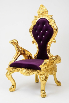 Trono Silla Sillas Real Tapizado Chesterfield Terciopelo 1 Plaza Estilo Antiguo