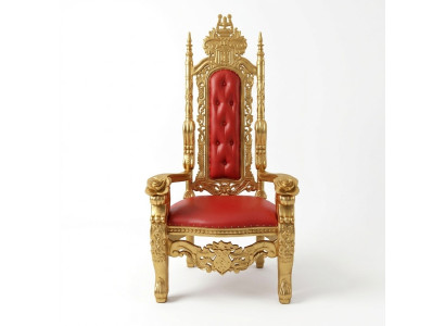 Un diseño maravilloso de una sorprendente silla roja con increíbles detalles en cada elemento decorativo en estilo barroco.