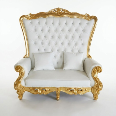 Trono sofá realeza Chesterfield terciopelo antiguo estilo dos plazas