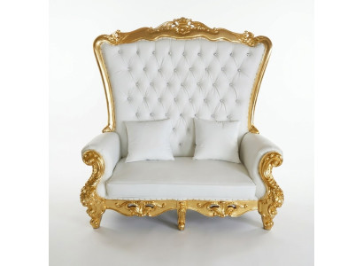 Trono sofá realeza Chesterfield terciopelo antiguo estilo dos plazas