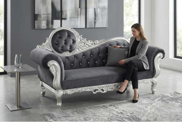 Trono Silla tapizada real Chesterfield de terciopelo de 2 plazas de estilo antiguo.