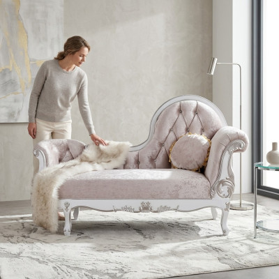 Chaiselongue Chesterfield Recámara estilo antiguo de alta calidad Sofá Tumbona Nuevo
