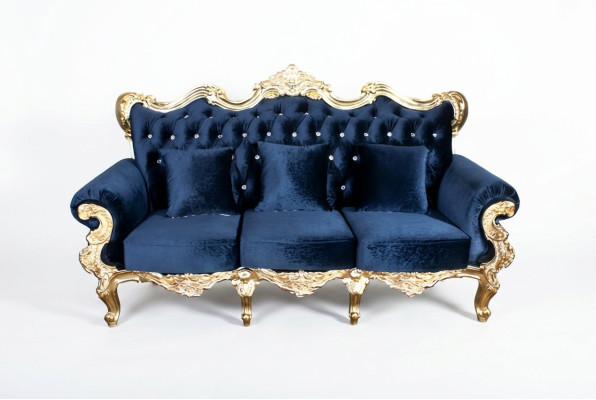 Sofá trono Real tapizado Chesterfield de terciopelo estilo antiguo de 3 plazas completamente nuevo.
