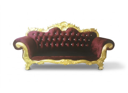 Sofá de trono Chesterfield real tapizado en terciopelo de 3 plazas de estilo antiguo, nuevo.
