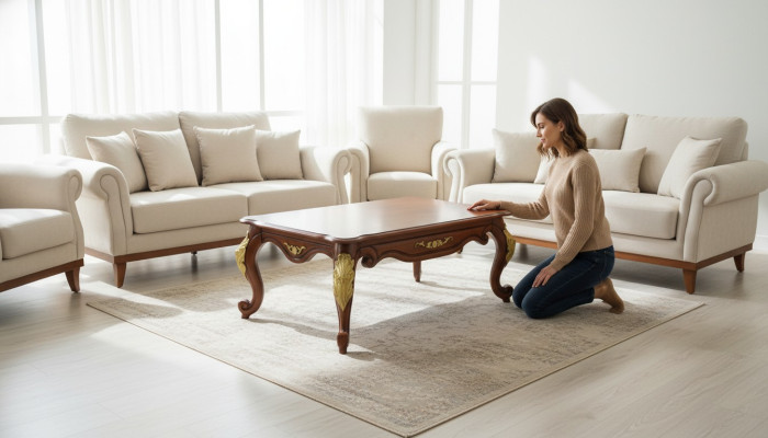 Barroco Rococó Mesa de centro de madera de categoría extra para sofá o sillón
