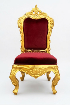 Silla Trono Sillón Set Comedor Diseñador Madera Estilo Antiguo Rococó Barroco
