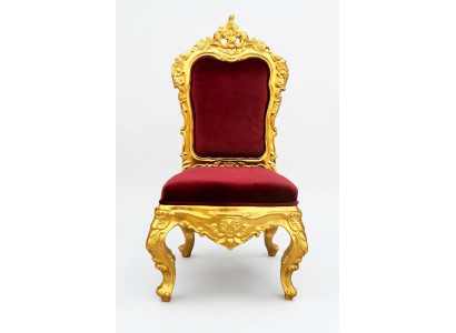 Silla Trono Sillón Set Comedor Diseñador Madera Estilo Antiguo Rococó Barroco
