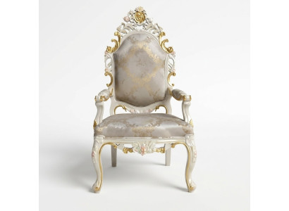 Silla trono sillón juego comedor madera diseñador estilo antiguo barroco rococó.