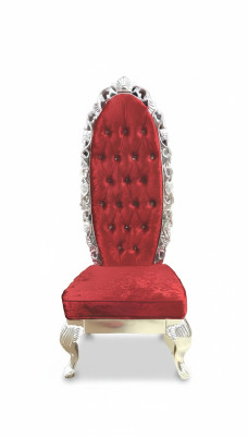 Trono rojo Silla real Tapizado antiguo Estilo Chesterfield Design