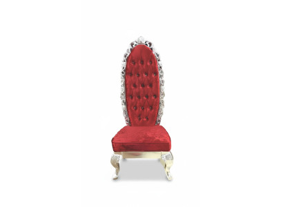 Trono rojo Silla real Tapizado antiguo Estilo Chesterfield Design