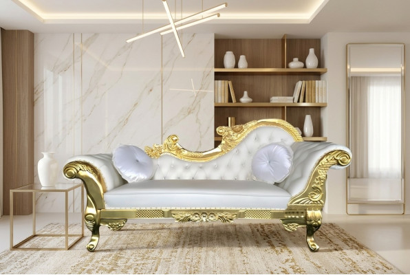 Noble Chaise Longue Chesterfield de estilo antiguo Sofá Chaise Longue Cama Nueva