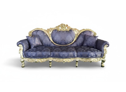 Sofá trono Queen tapizado de terciopelo de estilo antiguo de 3 plazas sillón lounge Chesterfield.