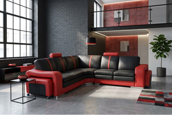 Diseño de sofá de esquina acolchado, conjunto de sofás modernos para espacios decorativos.