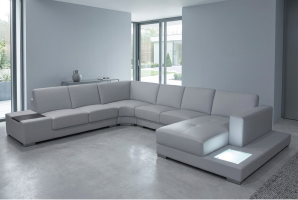 Sofá de cuero Sofá Salón Sofá de esquina Conjunto de diseño de sala de estar Sofá moderno en forma de U A1110