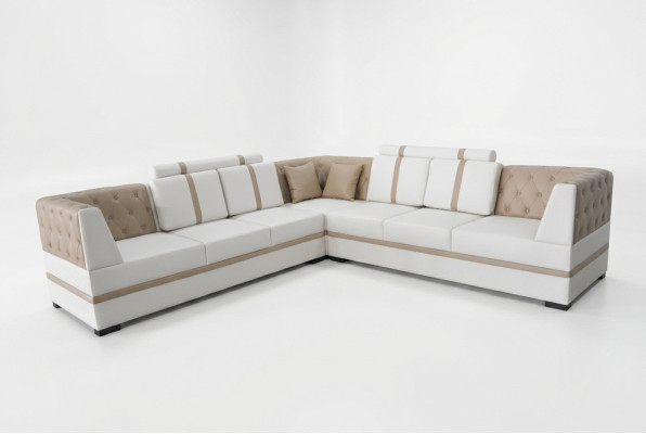 Sofá de cuero Sofá Conjunto de esquina de diseño moderno A1128